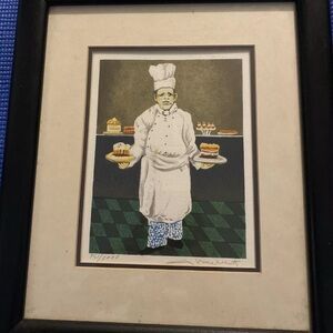 Signed pastry chef painting